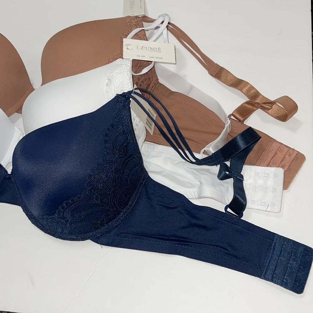 Bundle 3 Pieces  Comfort Fit Push Up Padded T- Shirt 3 Hooks Bra Cup D & DD.